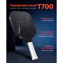 Pro Carbon Fiber Pickleball Paddle Honeycomb Core Racket for Adults Black
