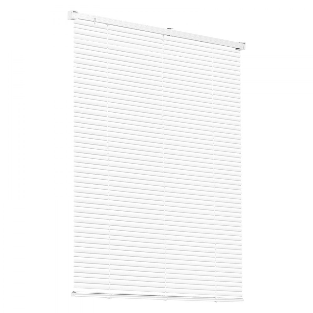 VEVOR Mini Blinds, 34" W x 48" H, 1" Slat Size, Cordless Horizontal Light Filtering Mini Blind for Indoor Windows, Easy to Clean and Simple Light Adjustment, for Home Decor, Room Darkening, White