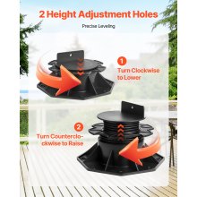 24 Pcs Adjustable Deck Support Pedestal Deck Foundation Base Rising 2.36-5.31 in