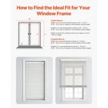 Faux Wood Blinds 2" Slat 34.5" W x 60" H Cordless Window Blinds and Shades White