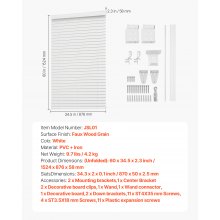 Faux Wood Blinds 2" Slat 34.5" W x 60" H Cordless Window Blinds and Shades White