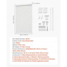 Faux Wood Blinds 2" Slat 34.5" W x 60" H Cordless Window Blinds and Shades White