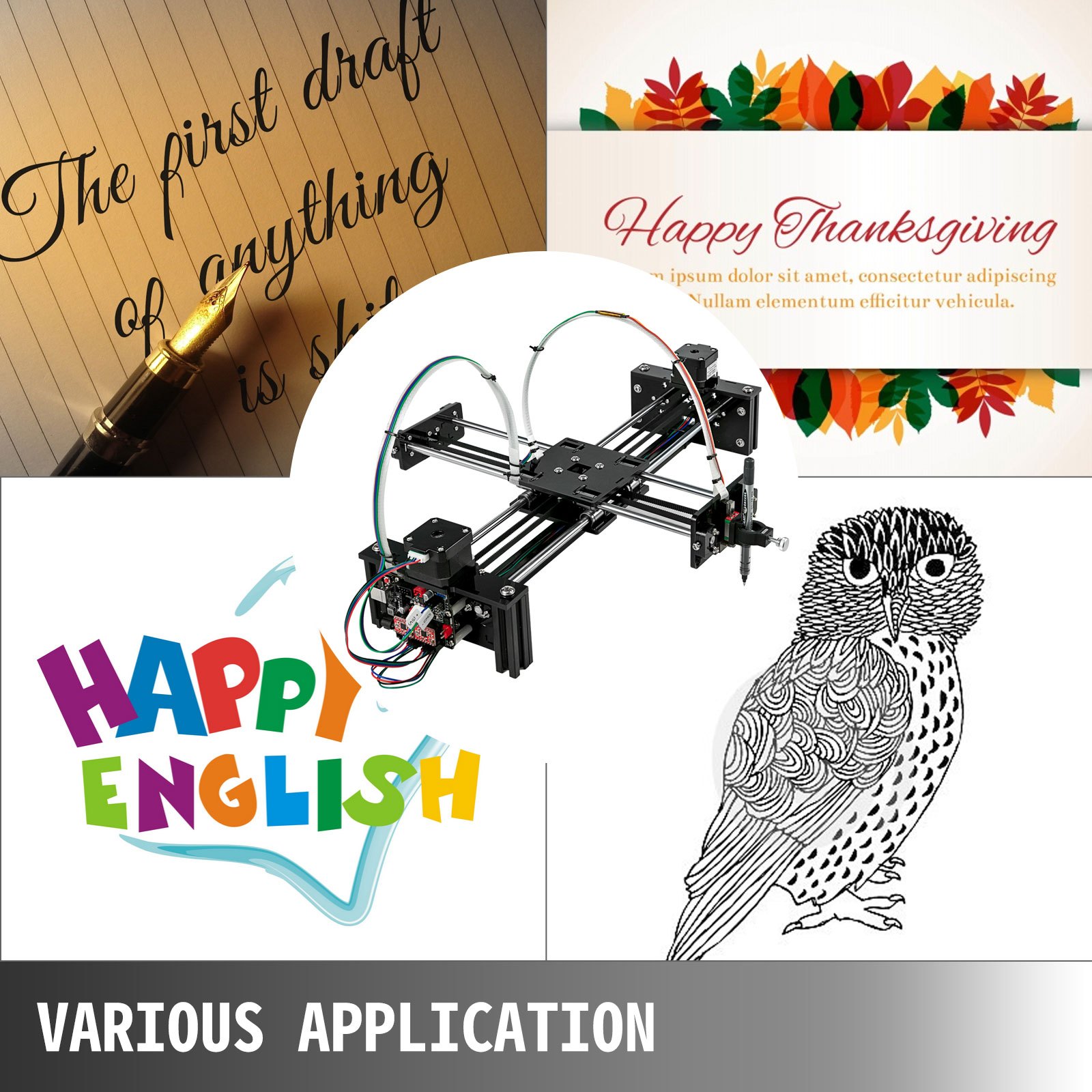 VEVOR XY Plotter 2 Axis Drawing/Painting/Writing Robot CNC Router Kit 297x210 mm CNC Machine With a Three-color pen For Drawing Writing CNC V3 Shield Drawing