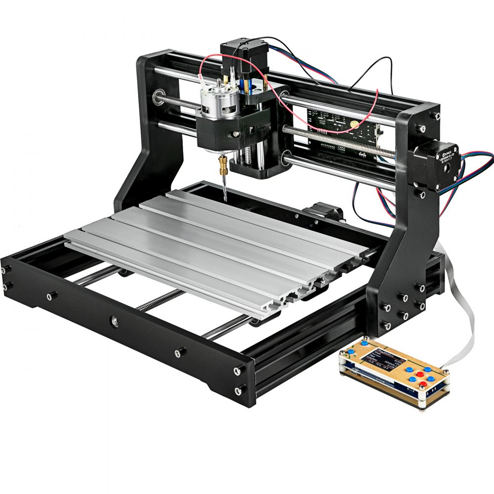 VEVOR CNC 3018 Pro Kit de enrutador CNC de 3 ejes Control GRBL Máquina de grabado CNC Controlador fuera de línea y 10 piezas Brocas de enrutador CNC Fresa de extremo de enrutador CNC de 1/8 "Acero de tungsteno para tallar área de trabajo XYZ 300x180x45 mm