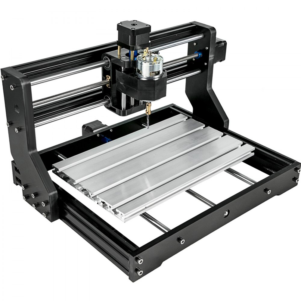 VEVOR CNC 3018 Pro Kit de enrutador CNC de 3 ejes Control GRBL Máquina de grabado CNC Controlador fuera de línea y 10 piezas Brocas de enrutador CNC Fresa de extremo de enrutador CNC de 1/8 "Acero de tungsteno para tallar área de trabajo XYZ 300x180x45 mm