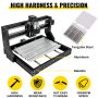 VEVOR CNC 3018 Pro 3 Axis CNC Router Kit GRBL Control CNC Engraving Machine Offline Controller & 10PCs CNC Router Bits 1/8"CNC Router End Mill Tungsten Steel for Carving XYZ Working Area 300x180x45mm