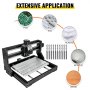 VEVOR CNC 3018 Pro Kit de enrutador CNC de 3 ejes Control GRBL Máquina de grabado CNC Controlador fuera de línea y 10 piezas Brocas de enrutador CNC Fresa de extremo de enrutador CNC de 1/8 "Acero de tungsteno para tallar área de trabajo XYZ 300x180x45 mm