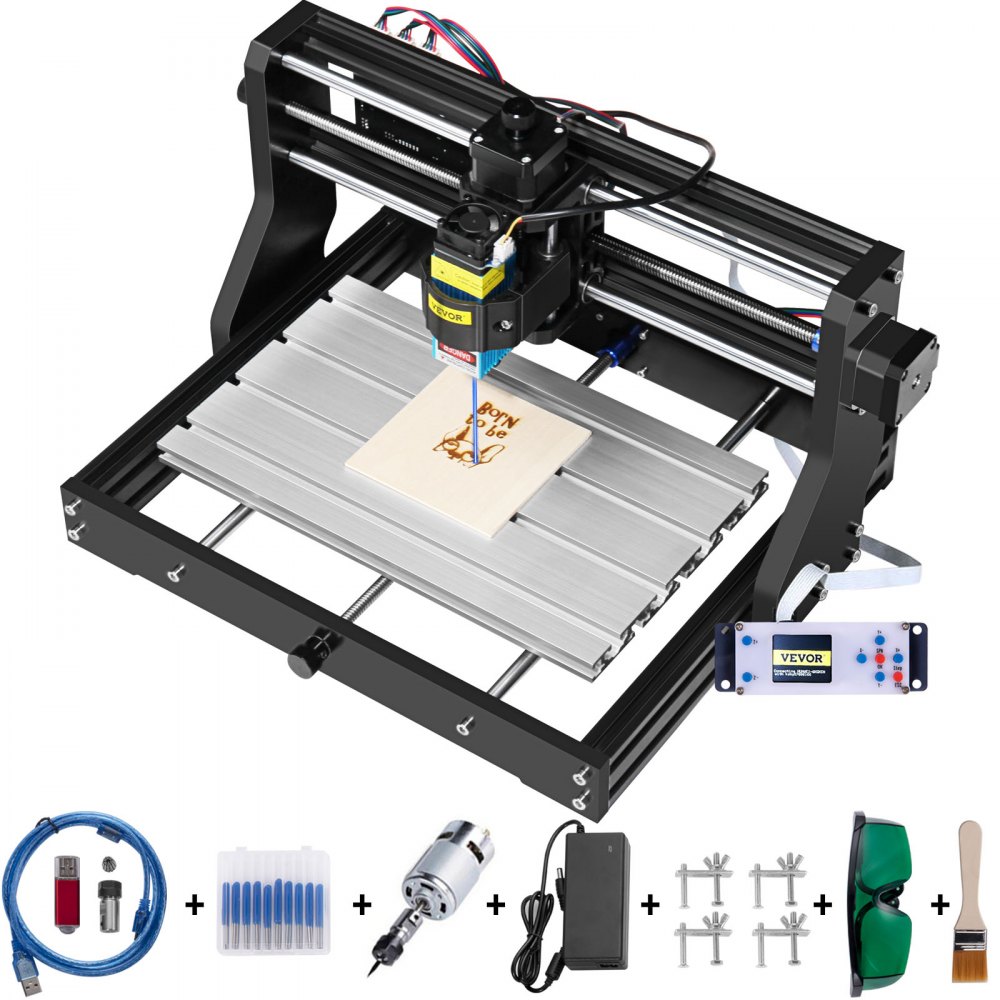 VEVOR CNC 3018 Pro 2500MW 300×180×40mm Cnc Μηχάνημα GRBL Control Mini Laser Engraver with Offline Controller 3 Axis Laser Engraving Machine for Carving Frasing Plastic Acrylic PVC Wood
