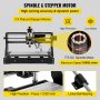 VEVOR CNC 3018-PRO Router Machine 3 Axis GRBL Control with Offline Controller Plastic Acrylic PCB PVC Wood Carving Milling Engraving Machine XYZ Working Area 300x180x45mm