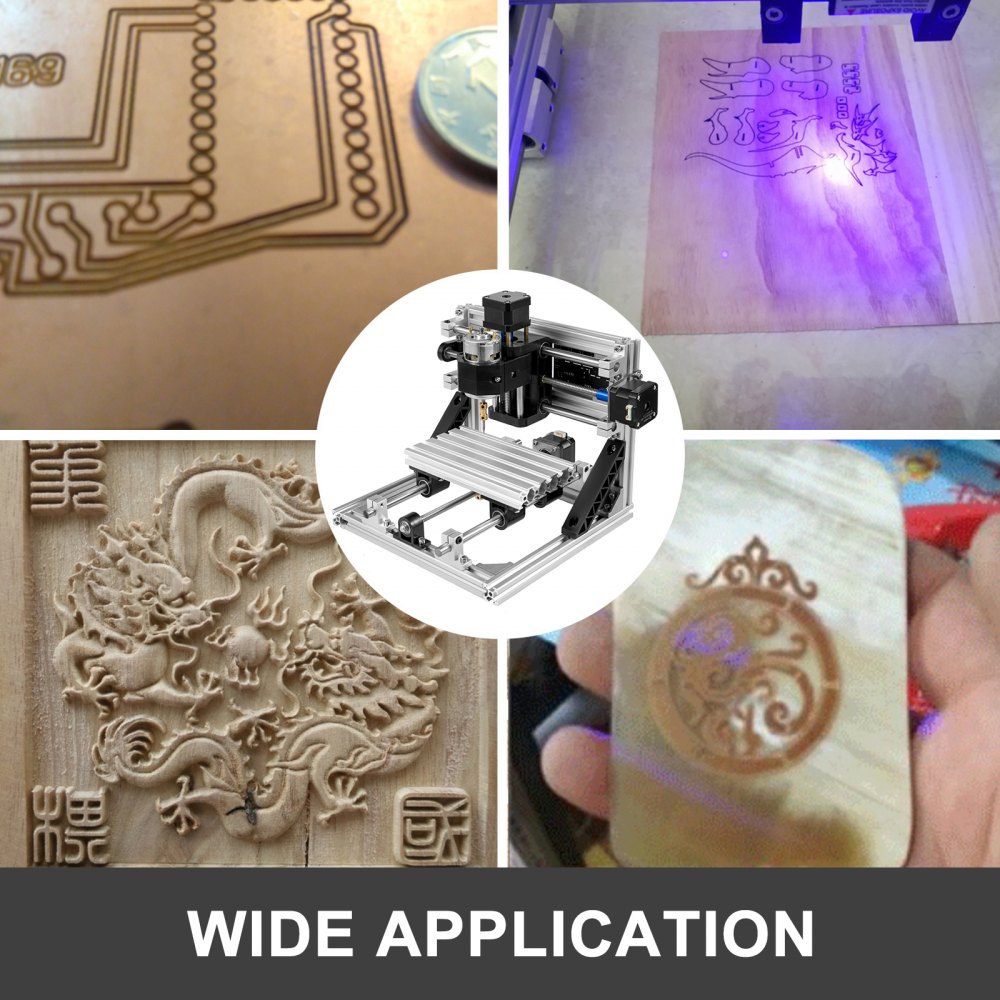 VEVOR CNC 1610 CNC Machine 3 Axis CNC Router Kit with Offline Controller Table Lamps Milling Machine GRBL Control for Plastic Acrylic PCB PVC Wood Carving DIY Ideas(160X100mm,Offline Controller)