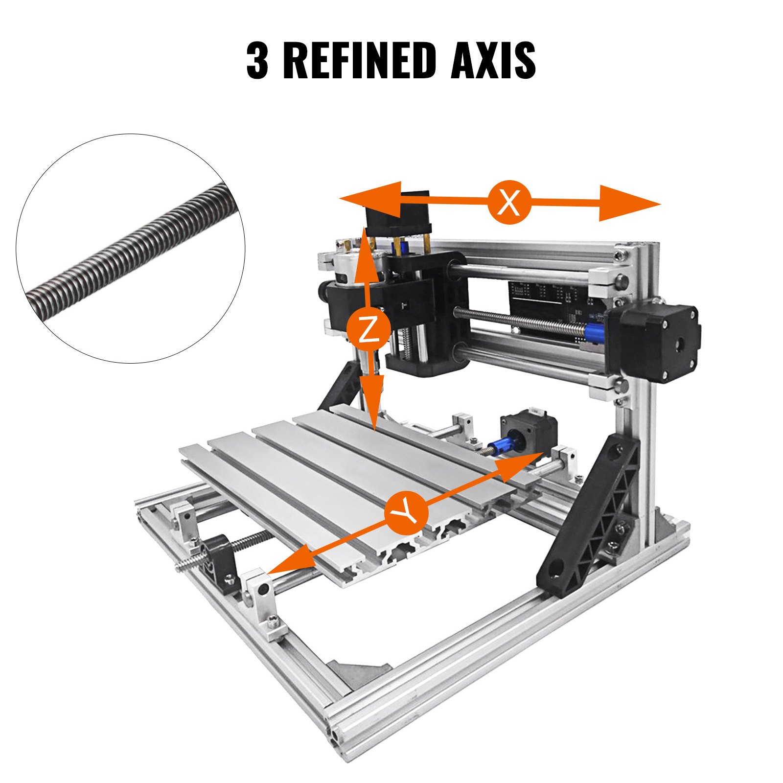 3 Axis CNC Router Kit 2418 5500MW Engraving PVC 2020 Aluminium Profiles AU Stock