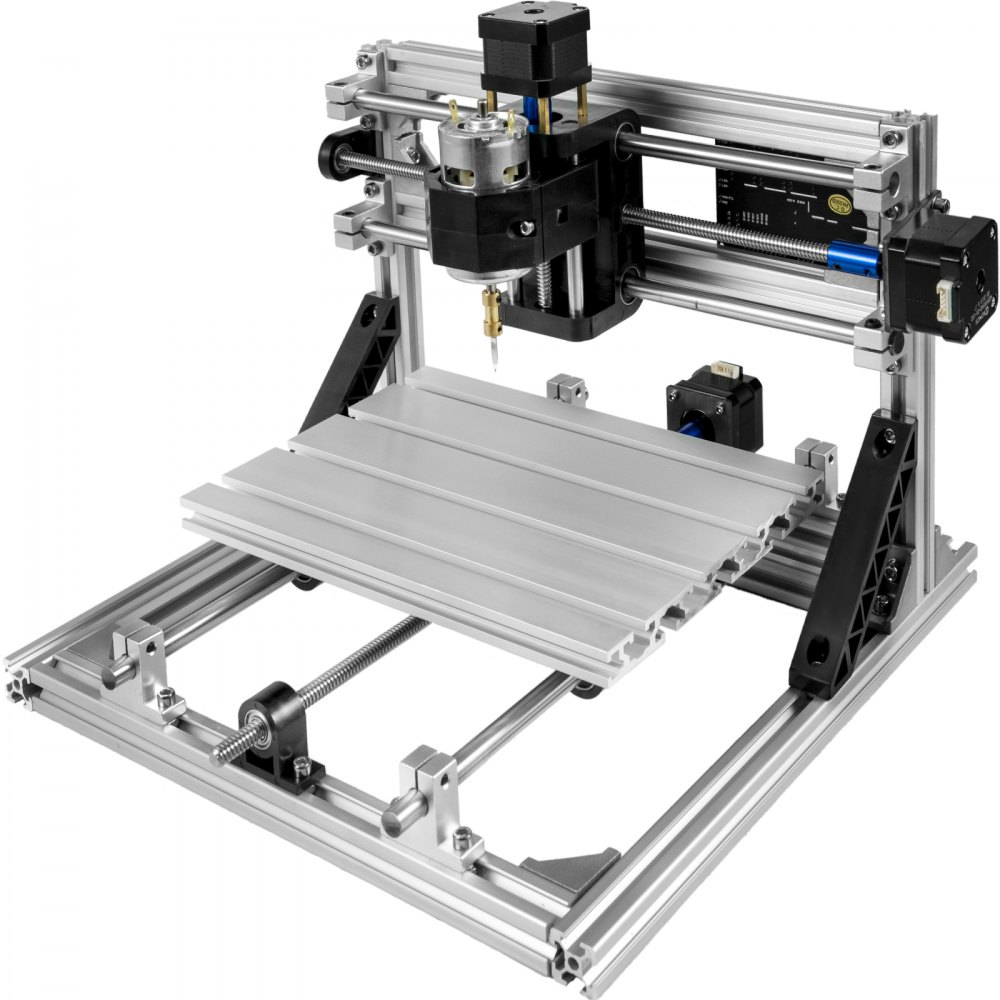 VEVOR CNC 2418 Máquina CNC GRBL Control CNC Router Kit 3 ejes con controlador fuera de línea Gafas y lámparas de mesa Fresadora para madera PVC PCB (240x180x40mm, controlador fuera de línea)