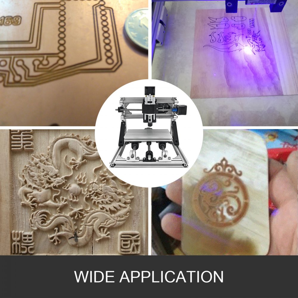 VEVOR CNC Router Machine 3018 CNC Router Kit GRBL Control 3 Axis Plastic Acrylic PCB PVC Wood Carving Milling Engraving Machine with 5500mW Module, XYZ Working Area 300x180x45mm
