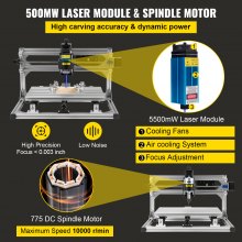 Vevor CNC 3018 DIY 3 Axis Engraver Kit With 5500mw Laser Engraver Milling Machine For Wood PVB PCB