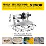 VEVOR 3 Axis 3018 Grbl Control CNC-reititinkaiverruskone 300X180X45mm puu-PVC-ruiskuvalumateriaalille (perus)