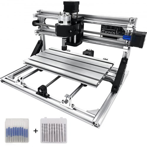 Vevor Cnc 3018 3 Axis Engraving Machine 10000rpm With 10pcs 1/8" Cnc Router Bits