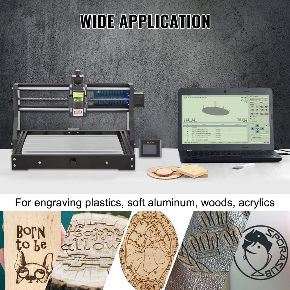 VEVOR Cnc 3018 Pro 15W Cnc 3018 300×180×45mm Cnc Machine GRBL Control Mini Laser Engraver With Offline Controller 3 Axis laser engraving machine for Carving Milling Plastic Acrylic PVC Wood