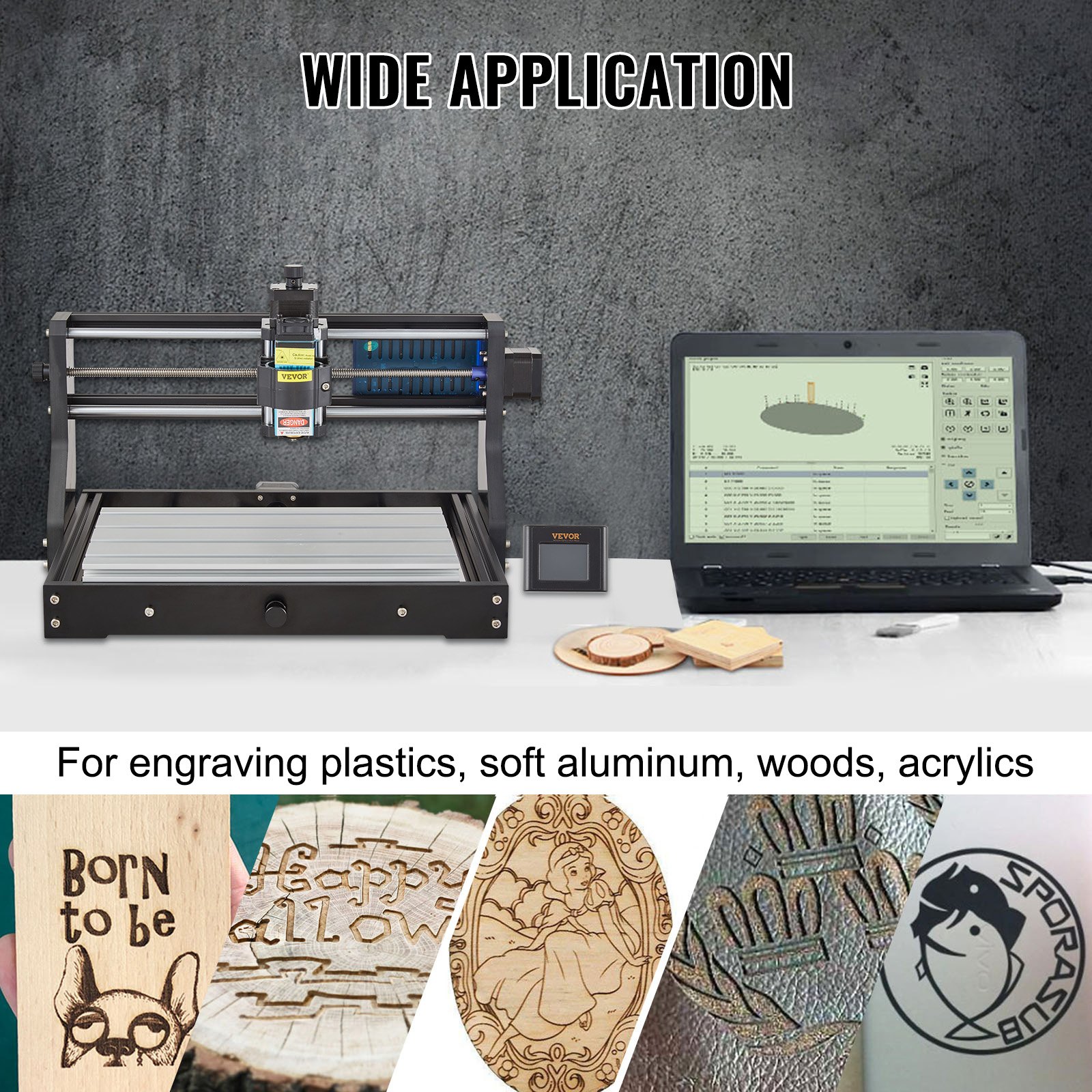 VEVOR Cnc 3018 Pro 15W Cnc 3018 300×180×45mm Cnc Machine GRBL Control Mini Laser Engraver With Offline Controller 3 Axis laser engraving machine for Carving Milling Plastic Acrylic PVC Wood