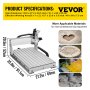 VEVOR CNC Machine 3 Axis CNC Router 6040 CNC Router Engraver Machine 1000W CNC Router Engraving Drilling Milling Machine MACH3 with Usb Port for DIY Artwork Cutter 3 Axis,6040,1000W