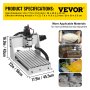 VEVOR CNC Router Engraver Kit 3020 CNC Router 4 Axis USB Port CNC Router Engraver Machine 200W CNC Router Engraving Drilling Milling Machine MACH3 Control for DIY(300X200mm)