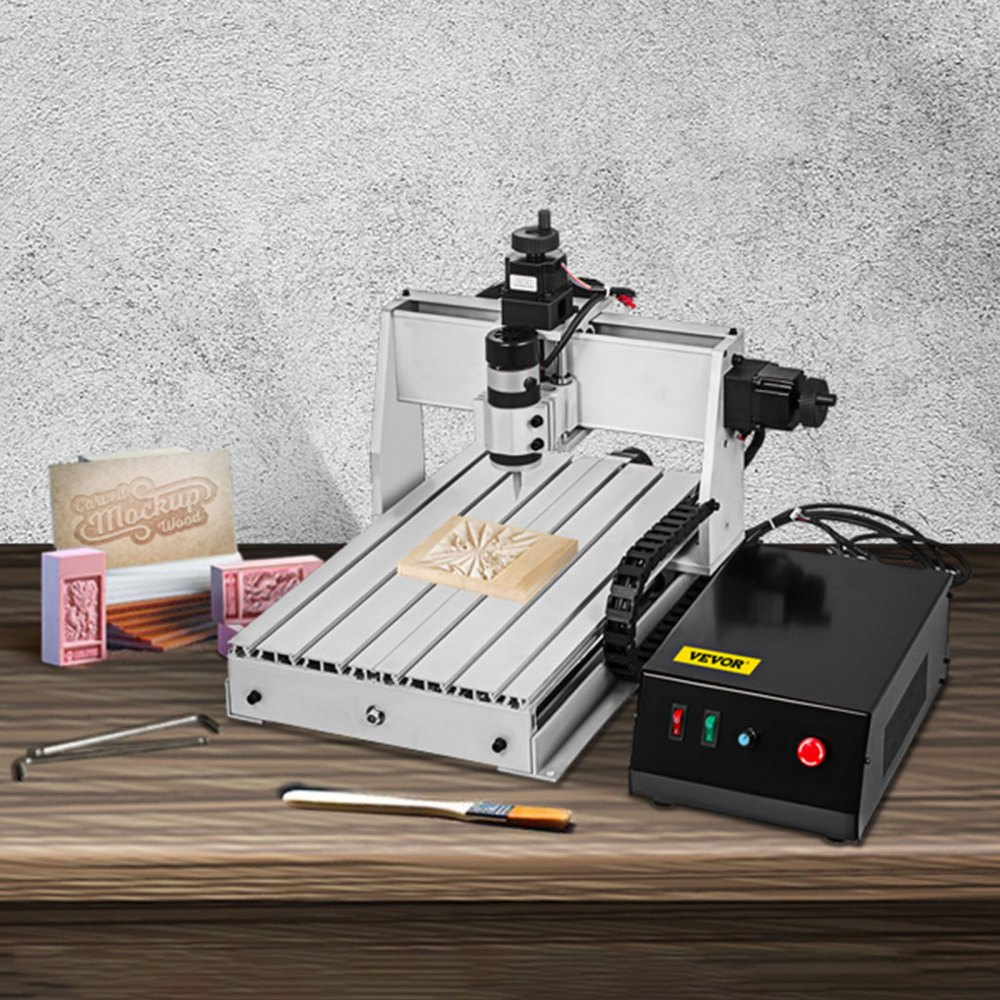 VEVOR CNC Machine 4 Axis CNC Router 3040 CNC Router Engraver Machine 500W CNC Router Engraving Drilling Milling Machine MACH3 with Usb Port for DIY Artwork Cutter 4 Axis,3040,500W