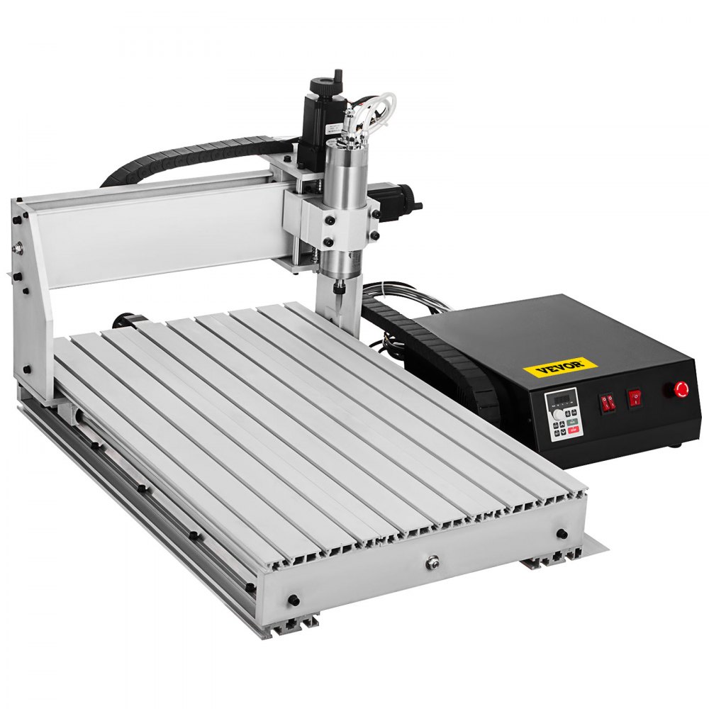 VEVOR CNC Router 6040 4 Axis CNC Router Engraver 600x400mm 1000W USB Engraving CNC Router Kit MACH3 Control VFD Water-Cooling Router Ball Screw for Metal, Wood, Glass and Plastic(6040 4 Axis)