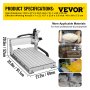 VEVOR CNC Router 6040 4 Axis CNC Router Engraver 600x400mm 1000W USB Engraving CNC Router Kit MACH3 Control VFD Water-Cooling Router Ball Screw for Metal, Wood, Glass and Plastic(6040 4 Axis)