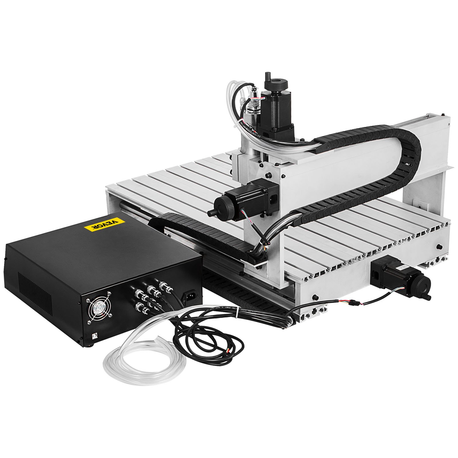 VEVOR CNC Router 6040 4 Axis CNC Router Engraver 600x400mm 1000W USB Engraving CNC Router Kit MACH3 Control VFD Water-Cooling Router Ball Screw for Metal, Wood, Glass and Plastic(6040 4 Axis)