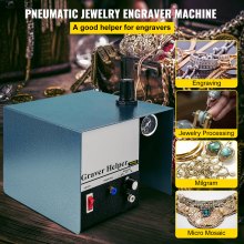 VEVOR Jewelry Pneumatic Engraving Machine 1400 RPM Adjustable Speed Pneumatic Hand Engraving Machines 60Hz 80W Pneumatic Graver Handpiece with Single-Head for Jewelry, Crafts and Wrought Iron