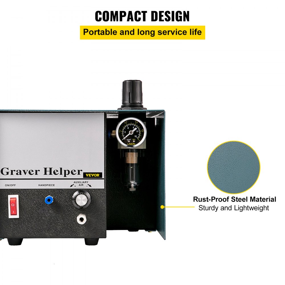 VEVOR Jewelry Pneumatic Engraving Machine Pneumatic Engraver 1400 RPM Speed