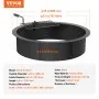 VEVOR Fire Pit Ring, Fire Pit Insert with Barbecue Fire Ring, 35-In Outer/31-In Inner Diameter, 8.5in Height, Carbon Steel Liner DIY Campfire Ring above/In-Ground, for Outdoor Camping, Bonfires