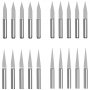 VEVOR 20PCs CNC Bits 1/8"(3.175mm) Shank CNC Router End Mill 0.1mm Tip V-shape Engraving Bits Tungsten Steel 3D Milling Cutter 10/15/20/30 Degrees Cnc Carving Bits for Engraving Acrylic Solid Wood MDF