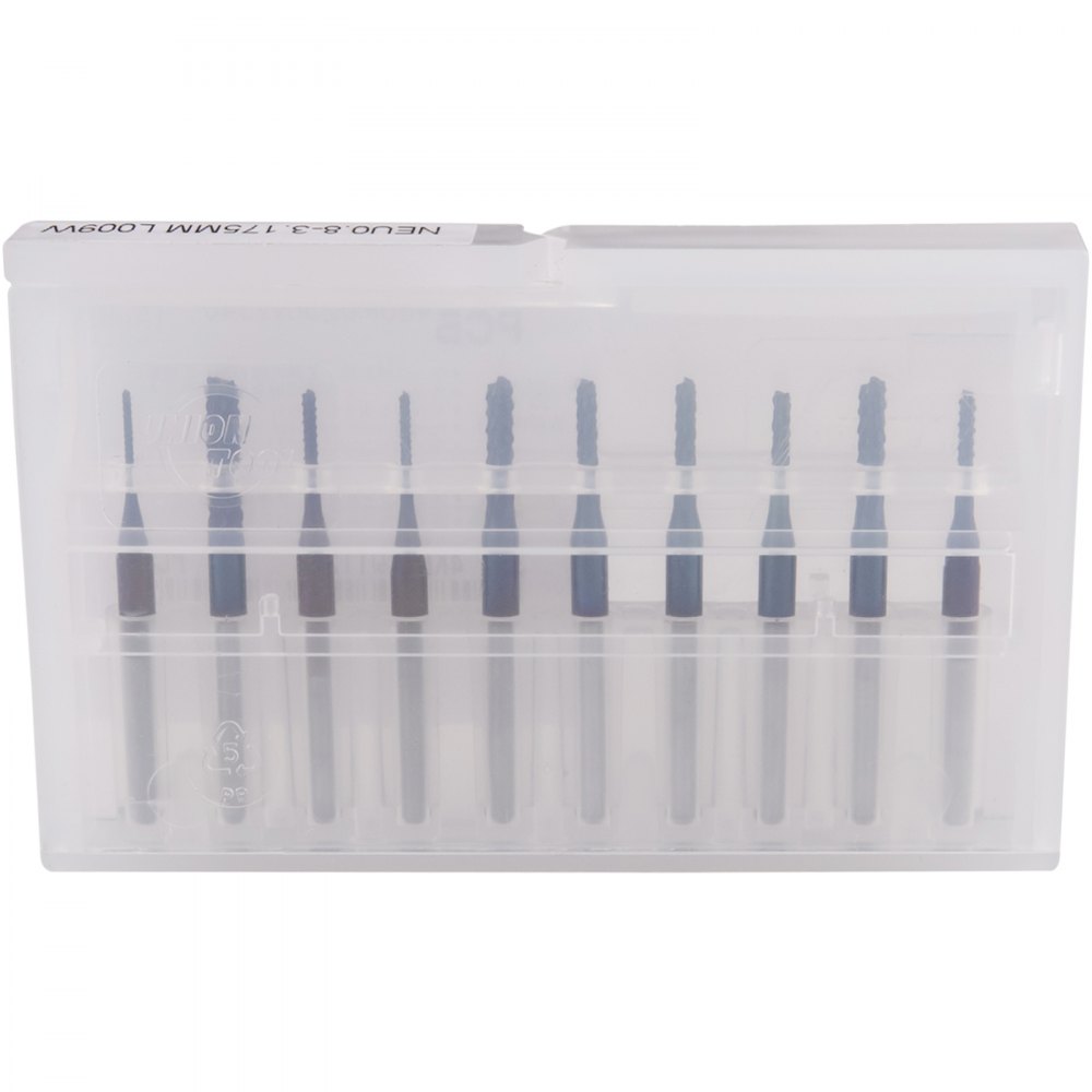 VEVOR 10PCs CNC Router Bits 1/8"(3.175mm) Shank End Mill Nano Blue Coat 0.8/1.0/1.2/1.4/1.6/1.8/2.0/2.2/2.4/3mm Engraving Bits Tungsten Steel Spiral Milling Tool Set for Engraving Cutting Acrylic Wood