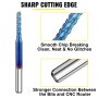 VEVOR 10 pièces CNC routeur Bits 1/8 "(3.175mm) tige fraise Nano Blue Coat 0.8/1.0/1.2/1.4/1.6/1.8/2.0/2.2/2.4/3mm Bits de gravure ensemble d'outils de fraisage en spirale en acier au tungstène pour gravure coupe acrylique Courtiser
