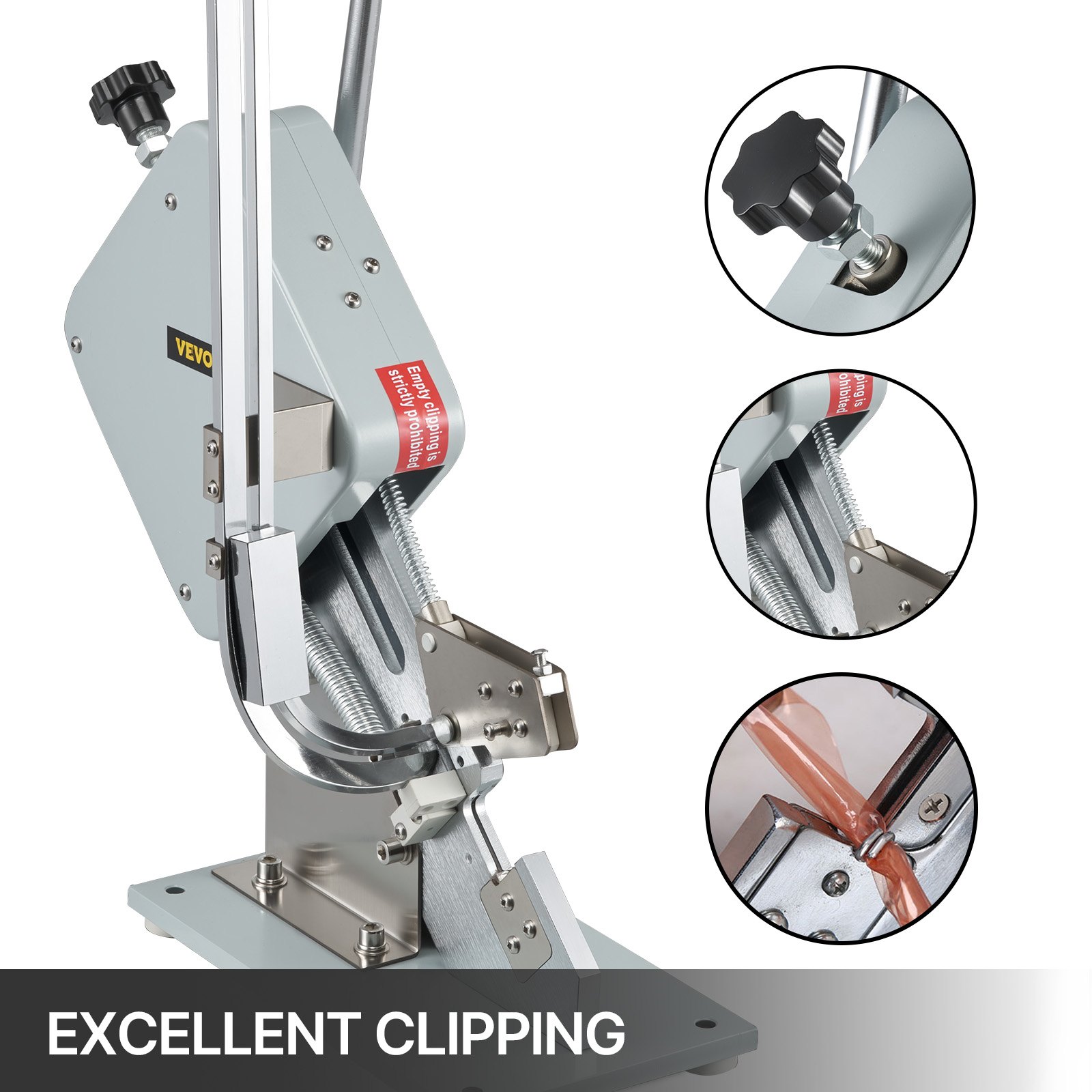 VEVOR Manual U-shape Sausage Clipper Clipping Machine Food Clipping Maker for Sausage Packing Sealing with 1 Box of Buckles 5000pcs