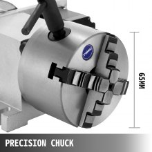 VEVOR CNC Rotational Rotary Axis 4-Jaw Chuck 100mm Hollow Shaft 4th Axis Rotary Axis Tailstock CNC Router Engraver Machine