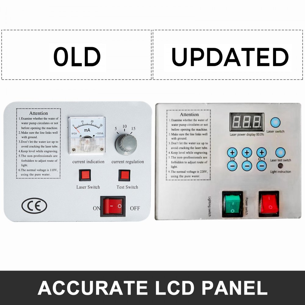 Upgraded 40W USB CO2 Laser Engraver Engraving Cutting Machine Cutter 300x200mm LCD Display Rotate Wheels