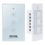 VEVOR WiFi Smart Light Dimmer Switch, 100-250V AC Wi-Fi 2.4GHz, 15% to 85% Stepless Dimming LED Dimmable Smart Switch with Touch Panel, App Remote Control Voice Compatible with Alexa Google Home
