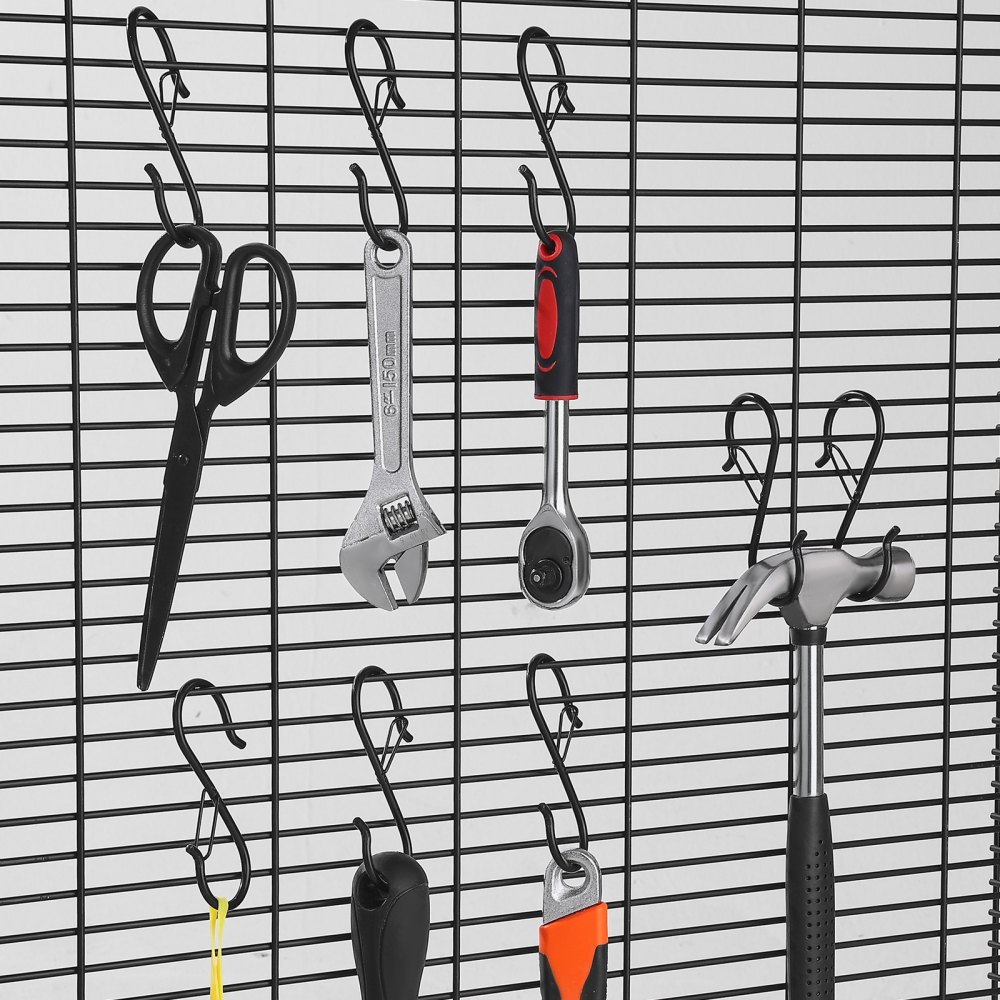VEVOR S Hooks 36 Pack, 39.68 LBS Capacity for Bars up to 0.85 Inch, S Shaped Hooks with Safety Buckle, Heavy Duty Metal Hangers for Plants, Jeans, Clothes in Garden, Closet, Kitchen, Bedroom, Black