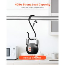 36 Pack S Hooks with Safety Buckle 39.68 LBS Capacity Heavy Duty Metal Hooks