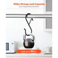 36 Pack S Hooks with Safety Buckle 39.68 LBS Capacity Heavy Duty Metal Hooks