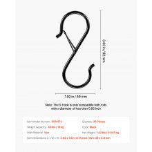 36 Pack S Hooks with Safety Buckle 39.68 LBS Capacity Heavy Duty Metal Hooks