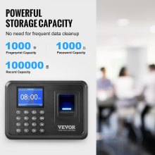 VEVOR Time Clock, Fingerprint Time Clocks for Employees Small Business, Biometric Time Clock with USB Drive, Automatic Punch in/Out, No Monthly Fees