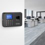 Ceas de pontaj VEVOR, aparat de înregistrare a prezenței angajaților cu amprentă digitală și perforare PIN într-unul singur, ceas de pontaj biometric independent în aparat pentru angajați, întreprinderi mici, cu ecran de 2,4 inch și fără taxe lunare