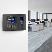 VEVOR Time Clock, Employee Attendance Machine with Fingerprint, RFID and PIN Punching in One, Standalone Biometric Clock in Machine for Employees Small Business with 5 RFID Cards & No Monthly Fees