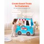 VEVOR Ice Cream Truck Wooden Playset Pretend Play Stand for Kids Aged 3-7