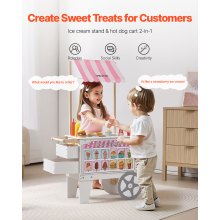 VEVOR Ice Cream Cart for Kids Pretend Play Ice Cream Shop for Kids Aged 3-7