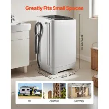 VEVOR Portable Washing Machine, Portable Washer 1.3 cu.ft with LED Display, Stainless Steel Drum, 8 Wash Programs & 6 Adjustable Water Levels, Portable Washer Machine for Apartments, RVs, and Dorms