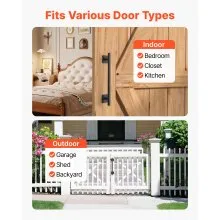 Barn Door Handle 12.6 in Rustic Heavy Duty Carbon Steel Garden Gate Pull Handle