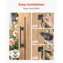 4Pcs Barn Door Handles 12.6 in Rustic Heavy Duty Carbon Steel Garden Gate Pulls